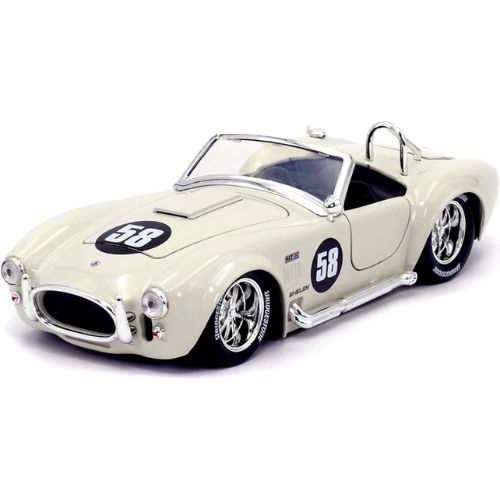 Jada Toys Bigtime Muscle 1:24 1965 Shelby Cobra 427 S/C Die-Cast Car – White