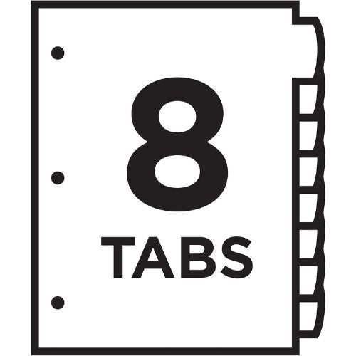 Avery Big Tab Write & Erase Dividers, 8-Tab, Pastel, 1 Set