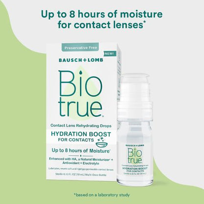 Biotrue Hydration Boost for Contacts, Lubricant Eye Drops, 0.33 Fl Oz