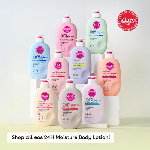 eos Shea Better Body Lotion – Vanilla Cashmere, 16 fl oz|24-Hour Moisture