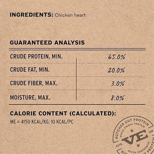 Vital Essentials Chicken Hearts – 1oz Freeze-Dried Cat Treats