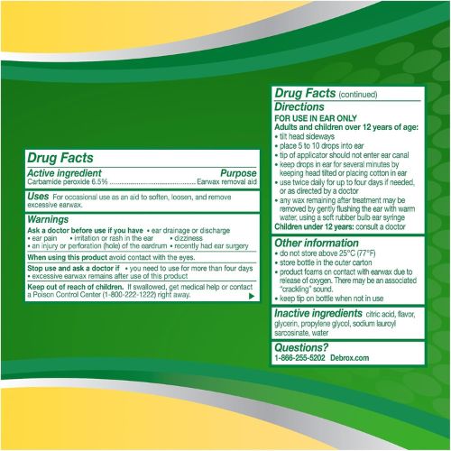 Debrox Ear Wax Removal Kit, Bulb Syringe & 0.5 Fl Oz Removal Ear Drops