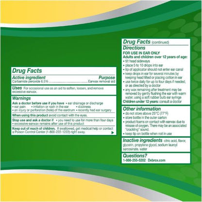 Debrox Ear Wax Removal Kit, Bulb Syringe & 0.5 Fl Oz Removal Ear Drops