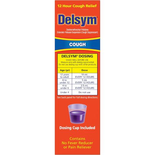 Delsym 12 Hour Cough Medicine for Adults, Powerful Relief for 12 Hours