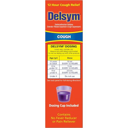 Delsym 12 Hour Cough Medicine for Adults, Powerful Relief for 12 Hours