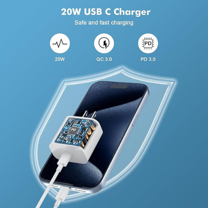 USB-C Wall Charger – 20W Fast Charging (4-Pack)