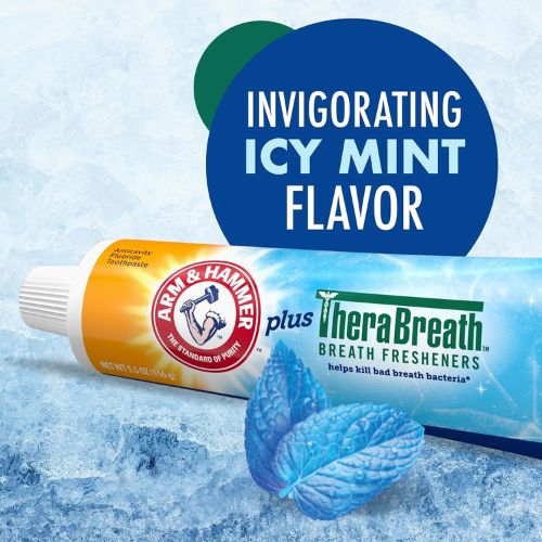 ARM & HAMMER Plus TheraBreath Toothpaste, Icy Mint, 5.5 oz, 2-Pack