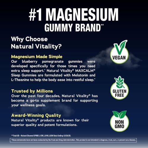Natural Vitality Sleep Gummies | Magnesium, Melatonin & L-Theanine Formula
