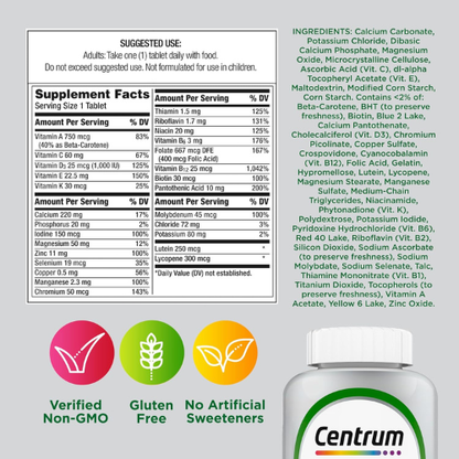 Centrum Silver Multivitamin for Adults 50 and Over, 220 Tablets