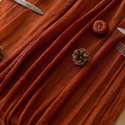 Terracotta Cheesecloth Table Runner