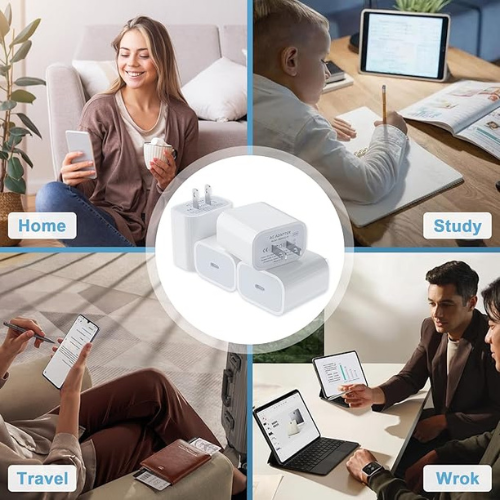 USB-C Wall Charger – 20W Fast Charging (4-Pack)