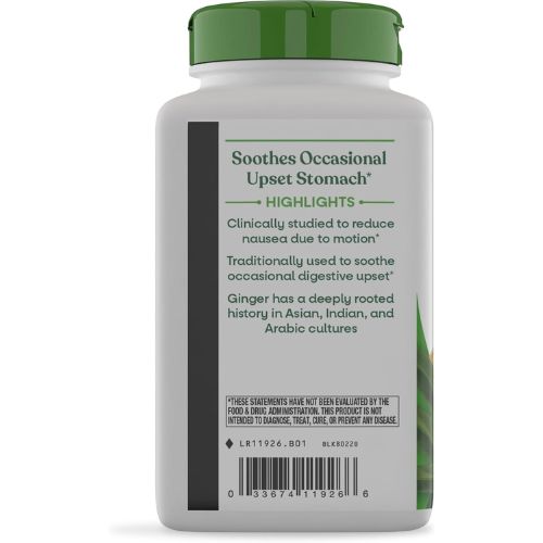 Nature's Way Ginger Root Capsules,1,100 mg per Serving, Vegan, 240 ct