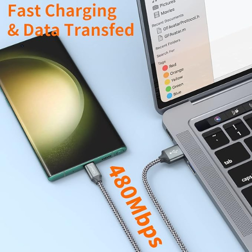 USB A to USB-C Fast Charging Cable – 2-Pack (3.3ft, Braided)