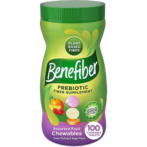 Benefiber Chewable Prebiotic Fiber Tablets, Assorted Fruit Flavors, 100 Ct
