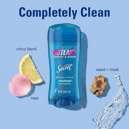 Secret Outlast Antiperspirant Deodorant for Women, 72hr Sweat & Odor Protection