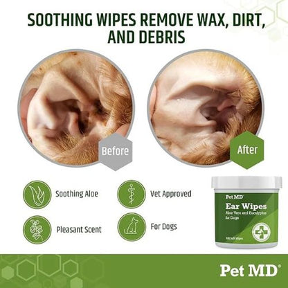 Pet MD Dog Ear Wipes – 100 Count