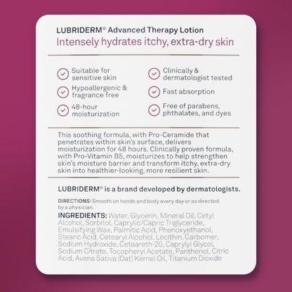 Lubriderm Advanced Therapy Hand & Body Lotion, Fragrance Free, 32 fl. oz