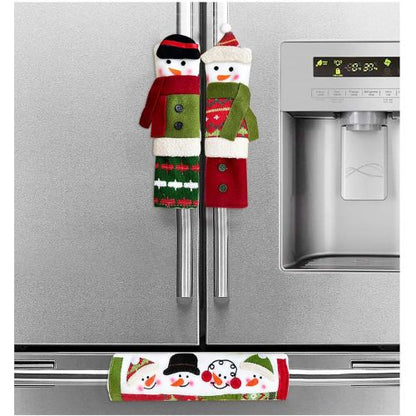 3 Piece Set Christmas Snowman Refrigerator Door
