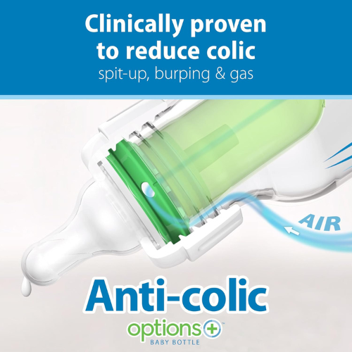 Dr. Brown's Anti-Colic Options+ Narrow Baby Bottle, 4 oz, 4-Pack