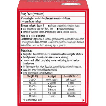 Children's Tylenol Dye-Free Chewables, 160 mg Acetaminophen, 24 ct