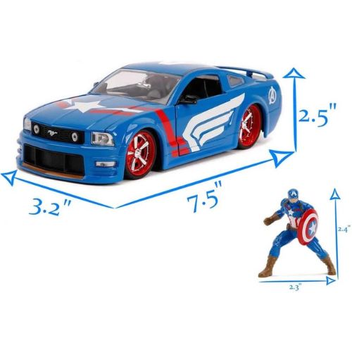 Jada 1:24 Diecast 2006 Ford Mustang GT with Captain America Figure