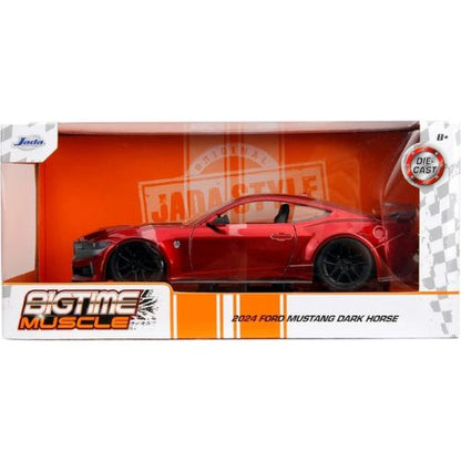 Big Time Muscle 1:24 2024 Ford Mustang GT Dark Horse Die-Cast Car – Candy Red