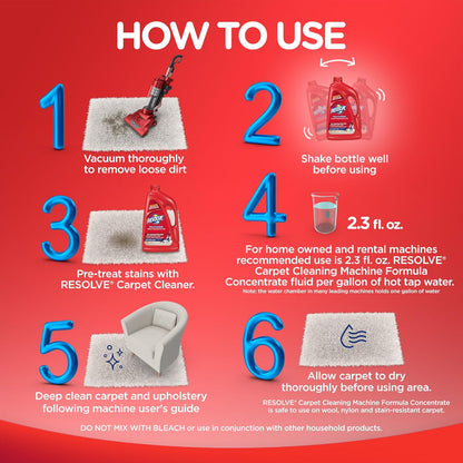 Resolve 2X Concentrated Carpet Cleaner.
