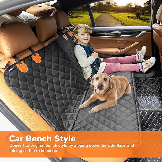 URPOWER Dog Car Seat Cover – Waterproof Hammock for Back Seats
