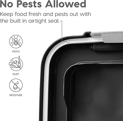 IRIS Pet Food Storage Combo – 30lb + 11lb Airtight Bins (Black)