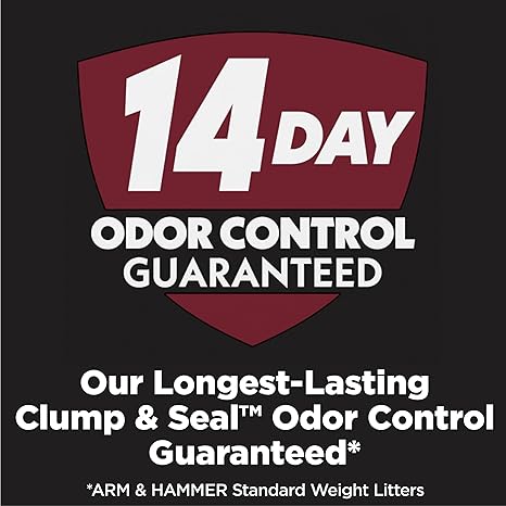 ARM & HAMMER Clump & Seal Cat Litter – 18lb, 14-Day Odor Control