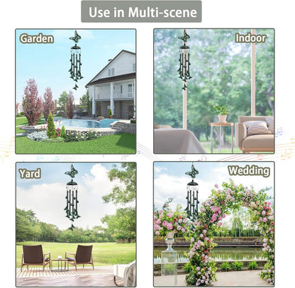 33" Green Butterfly Outdoor Wind Chimes