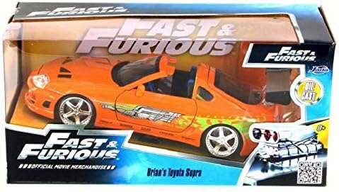 Jada Toys Fast & Furious 1:24 Brian's Toyota Supra Die-Cast Car – Orange