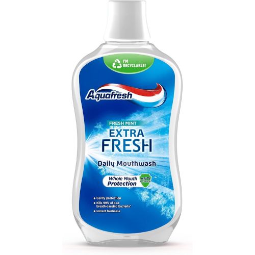 Aquafresh Fresh Mint Mouthwash For Fresh Breath (Extra Fresh Daily Mounthwash) 17 oz